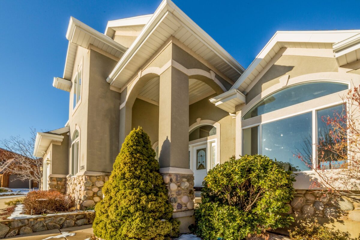 Bright suburban home with landscaped front yard